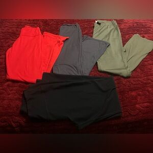 Assorted  flare pants lot - Red, Gray, Black, Green